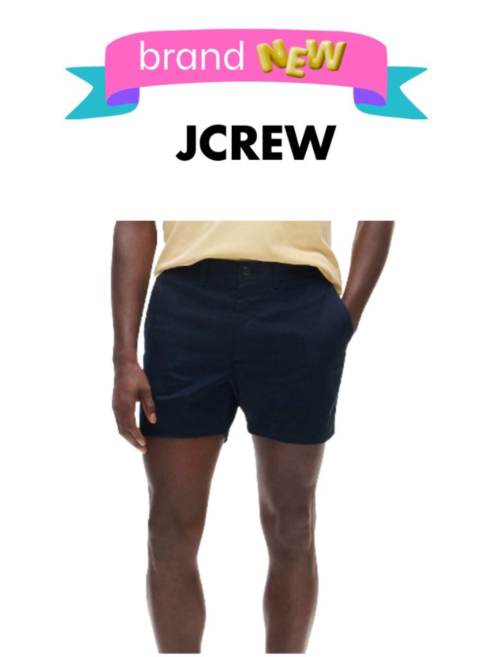 JCREW Men's 5" Harbor Stretch Chino Short Navy Size 28 New w/Tags